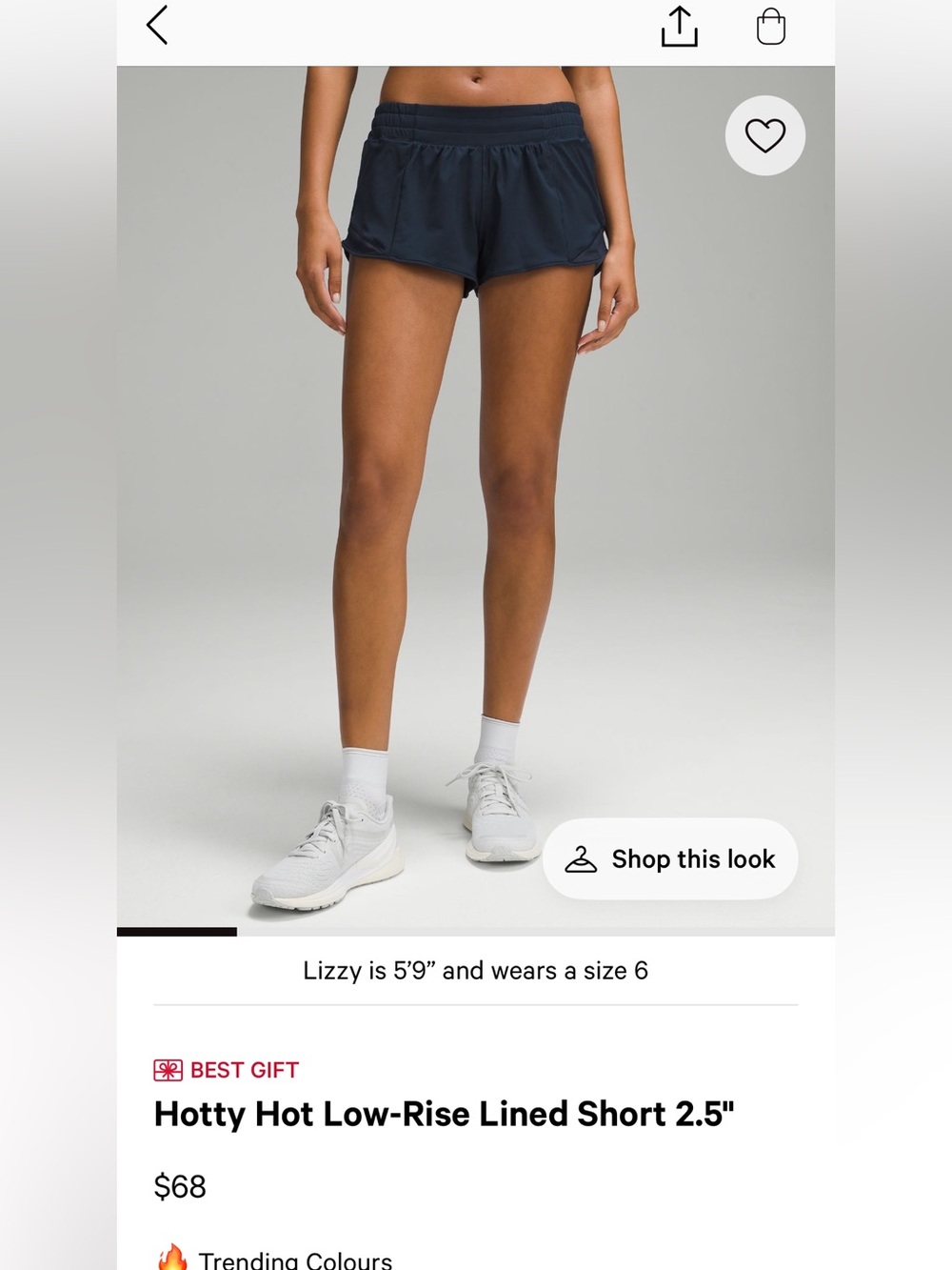 Lululemon Hotty Hot Low-Rise 2.5 Inch Shorts - Blue, Size 6